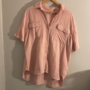 Madewell Dusty Pink Textured Shirt